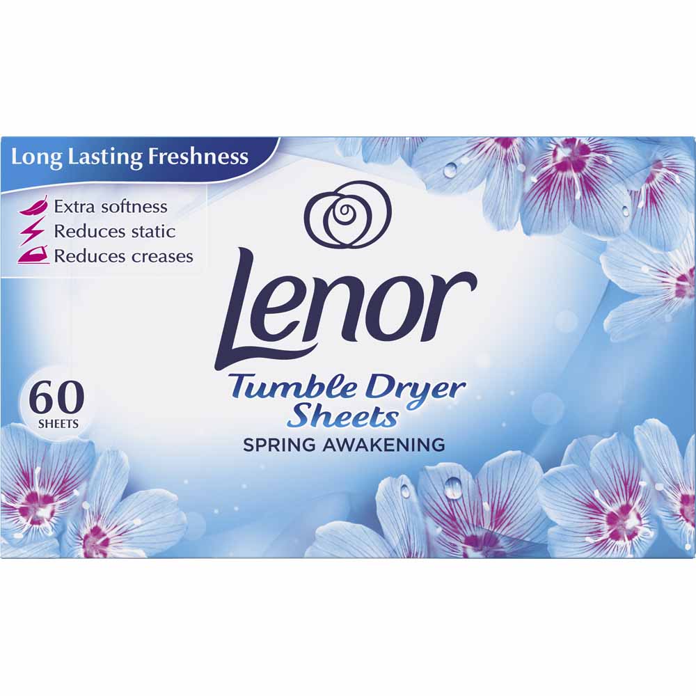 Lenor Spring Awakening Fabric Tumble Dryer Sheets 60 Pack Image