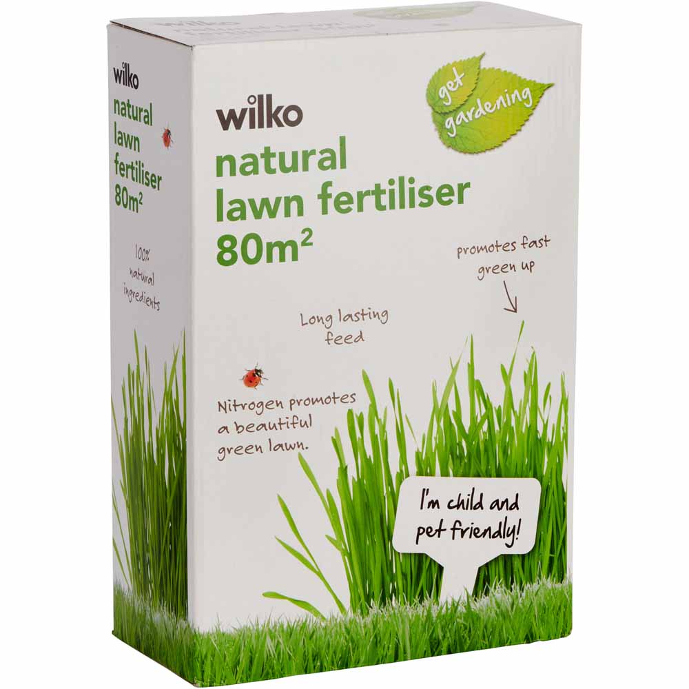 Wilko Natural Lawn Fertiliser 80msq 3.2kg