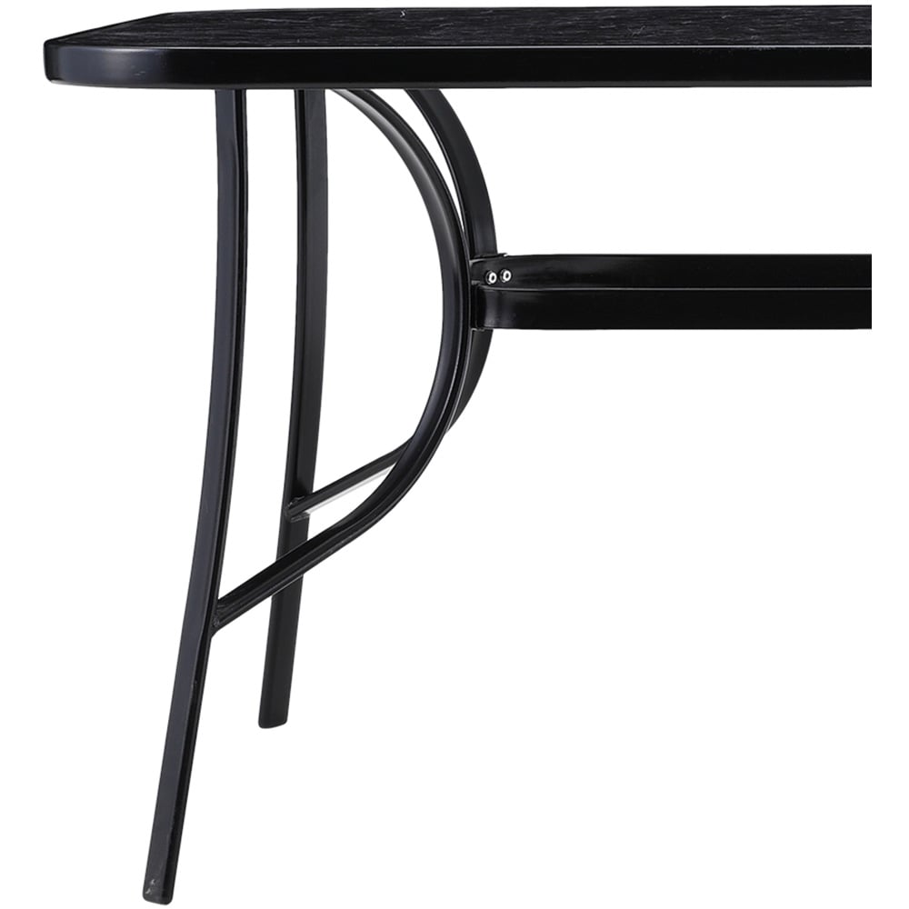 Living and Home Black Tempered Glass Rectangle Marble Coffee Table Image 5