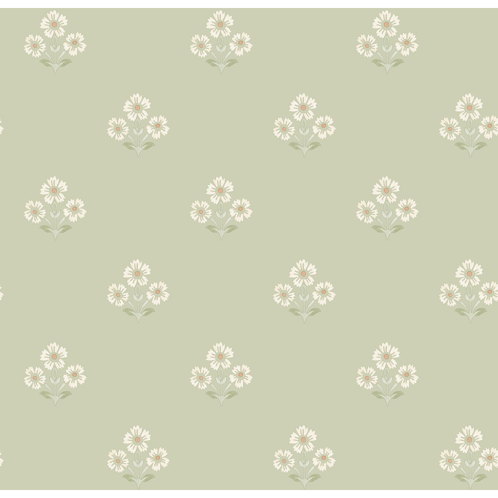 Holden Decor Daisy Motif Sage Wallpaper Image 1
