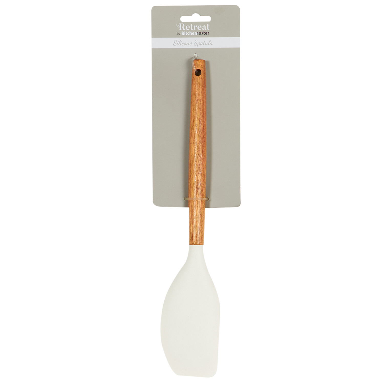 Retreat Silicone Spatula - White and Wood Image 1