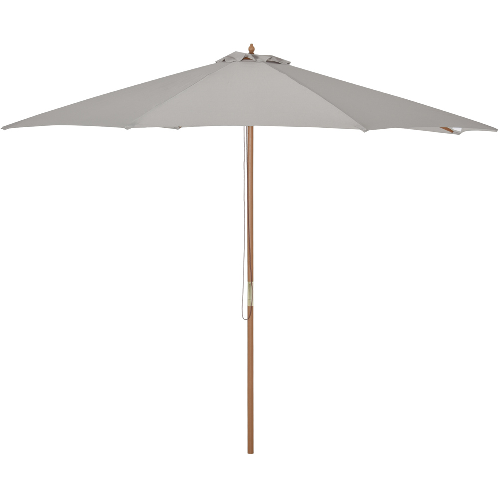 Outsunny Grey Bamboo Rope Pully Parasol 3m Image 1