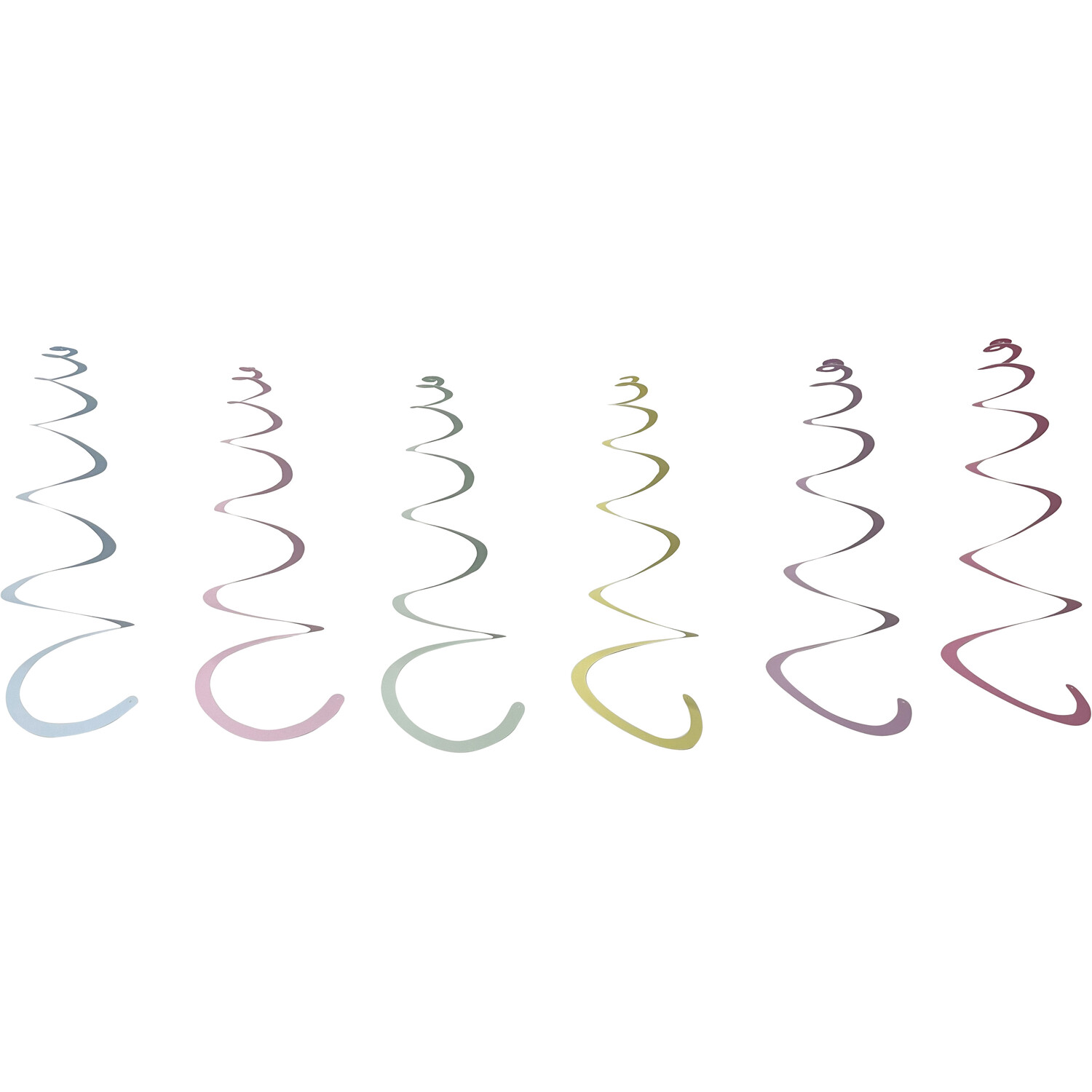 Pack of 6 Hanging Swirl Decorations Image