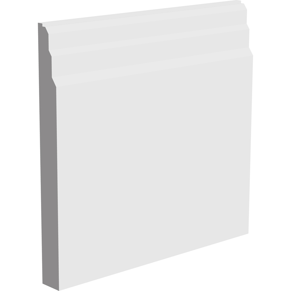 National Skirting White Stepped Primed Skirting Board 18mm 195 x 3040mm Image 1