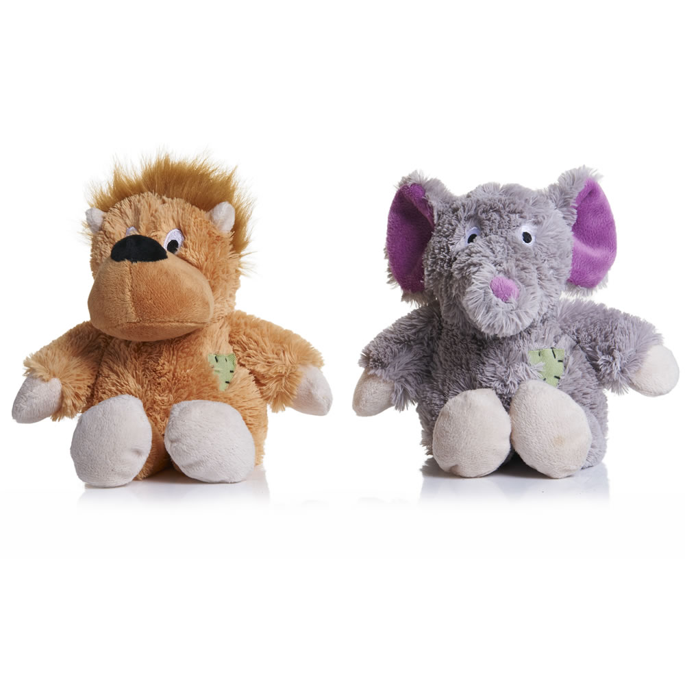 Wilko Snuggle Lion/Elephant Assorted Dog Toy Image 1
