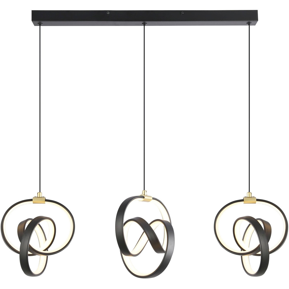 Spiral LED Ceiling Fitting Black Image 3