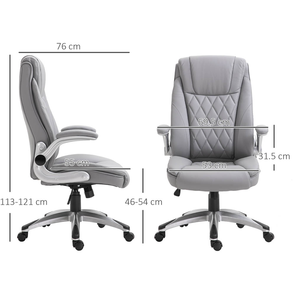 Portland Grey PU Leather Swivel Executive Office Chair Image 8
