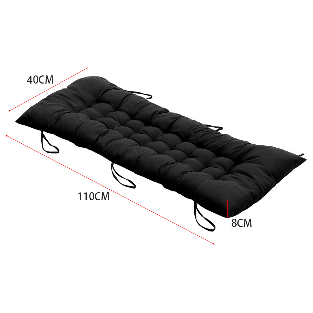 Living and Home Black Thick Soft Lounge Chair Cushion 110 x 40cm Image 8