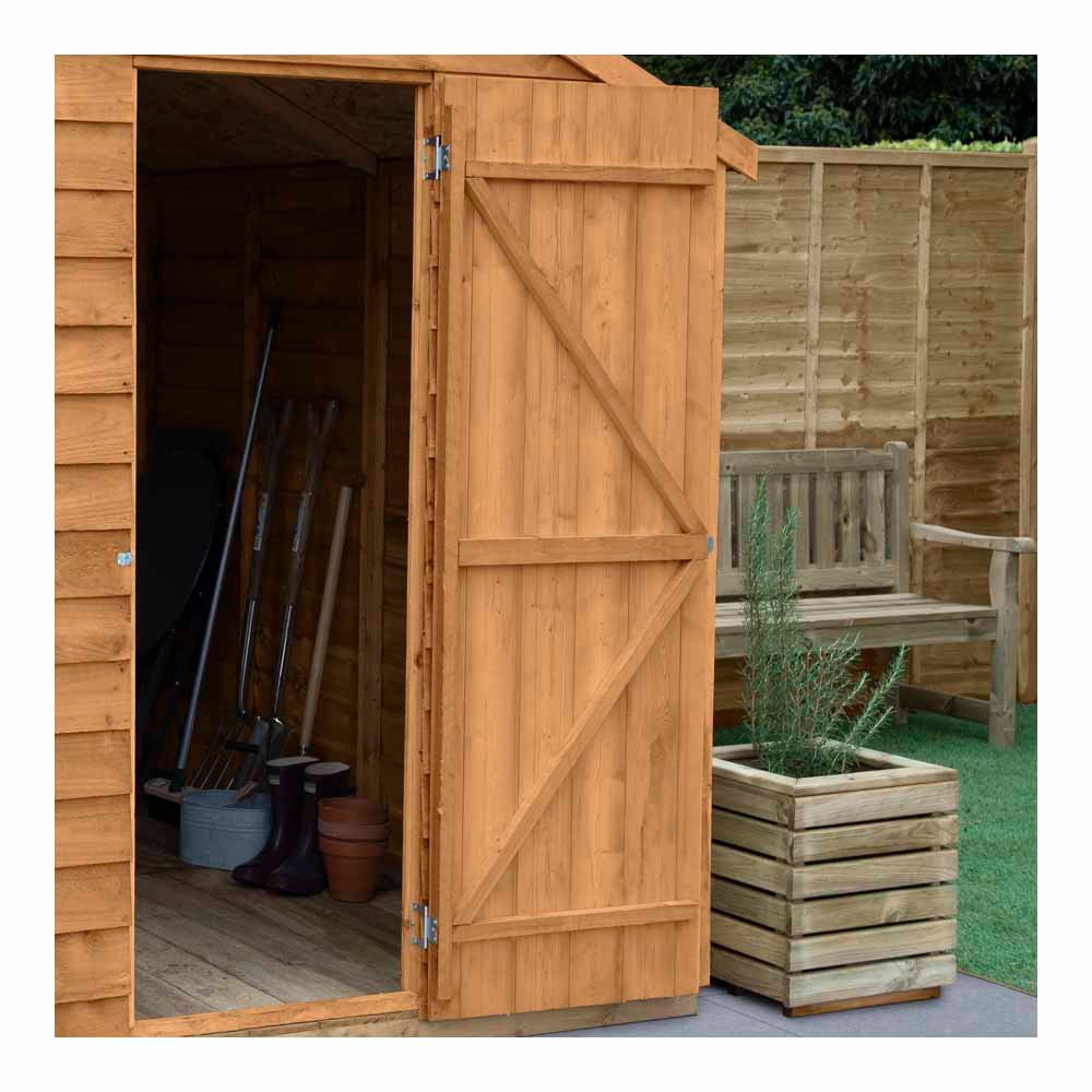 Forest Garden 4 x 3ft Windowless Overlap Dip Treated Apex Garden Shed Image 6