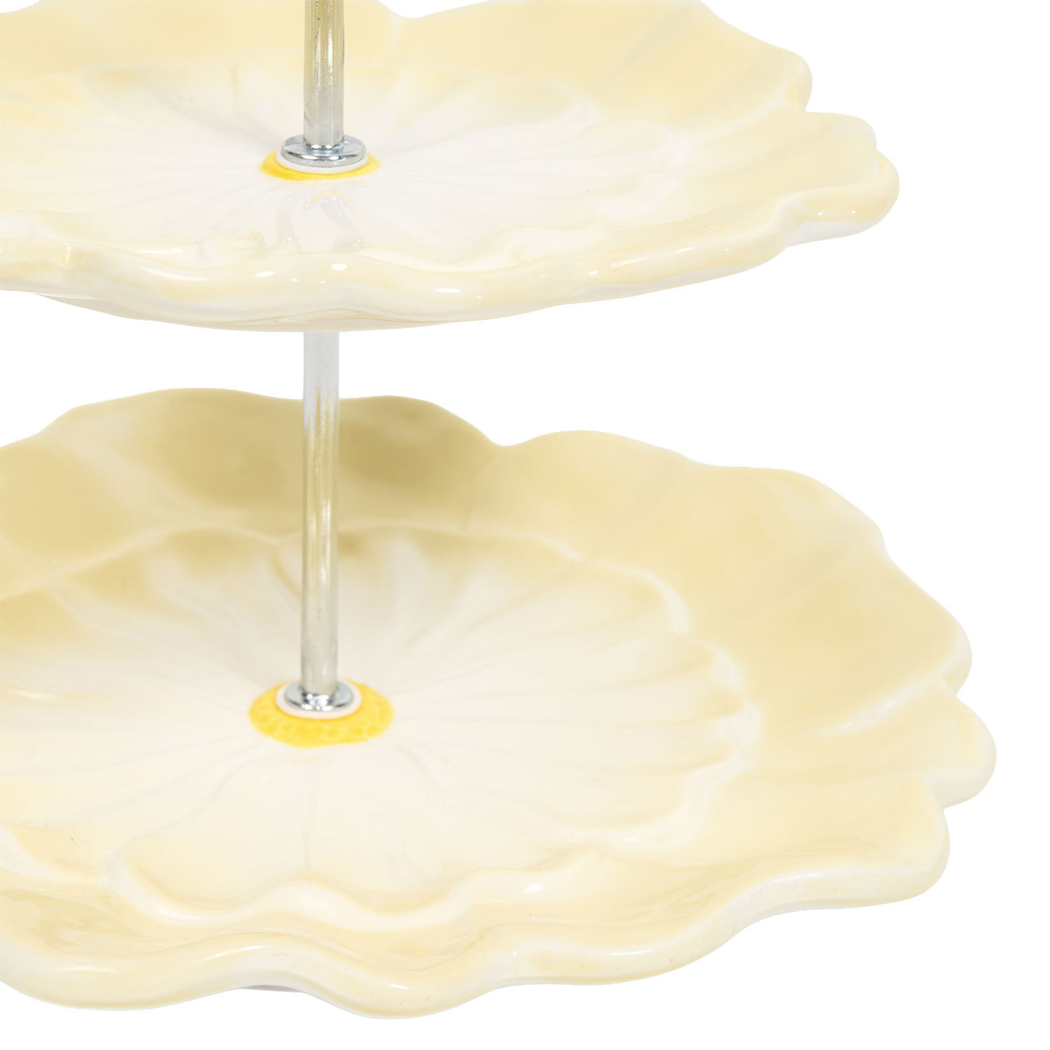 2 Tier Flower Cake Stand Yellow Image 6