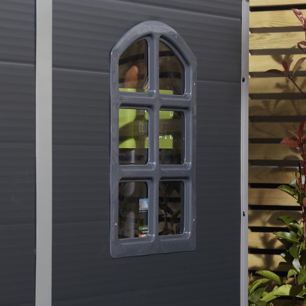 Rowlinson 4 x 6ft Dark Grey Airevale Plastic Garden Shed Image 3