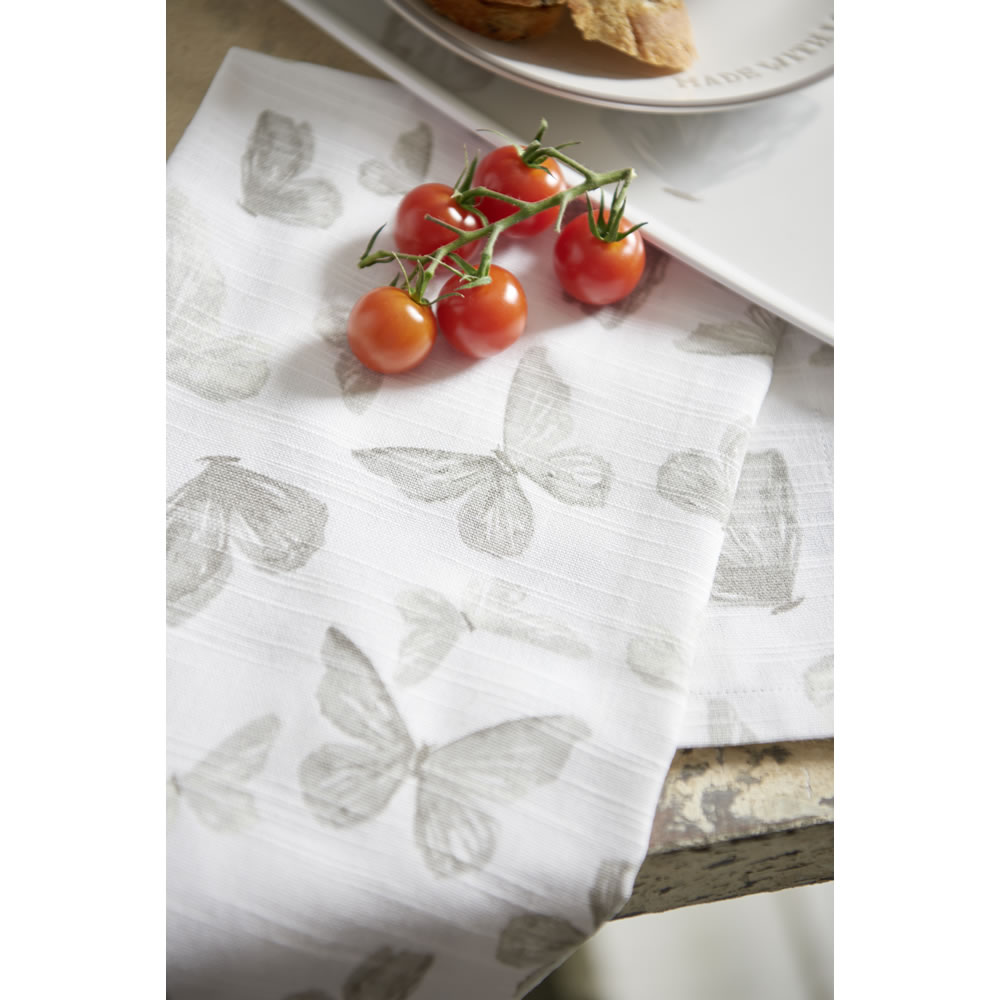 Wilko Flutter Tea Towels 3 pack Wilko