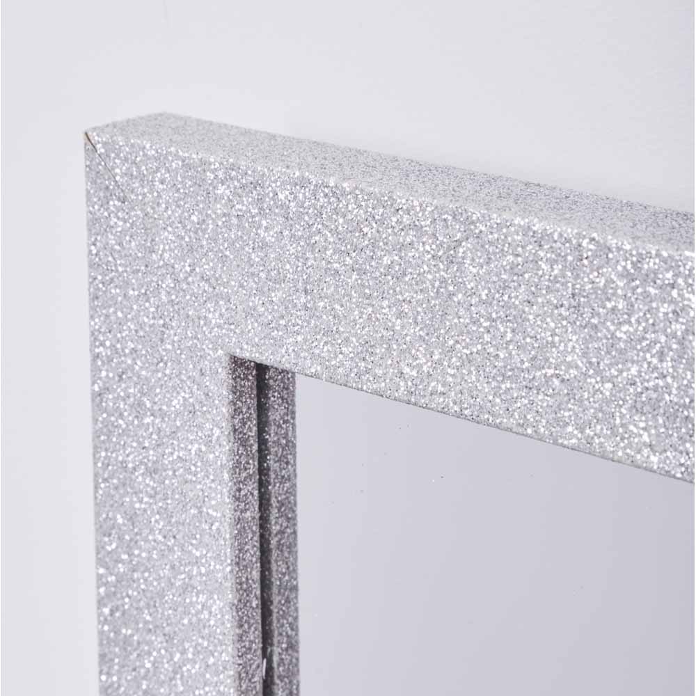Wilko Silver Glitter Over Door Mirror Image 2