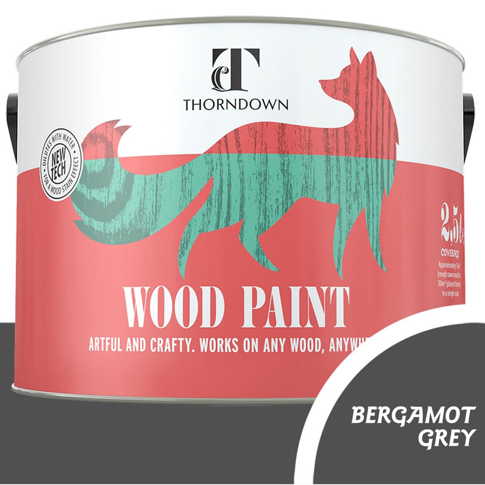 Thorndown Bergamot Grey Satin Wood Paint 2.5L Image 4
