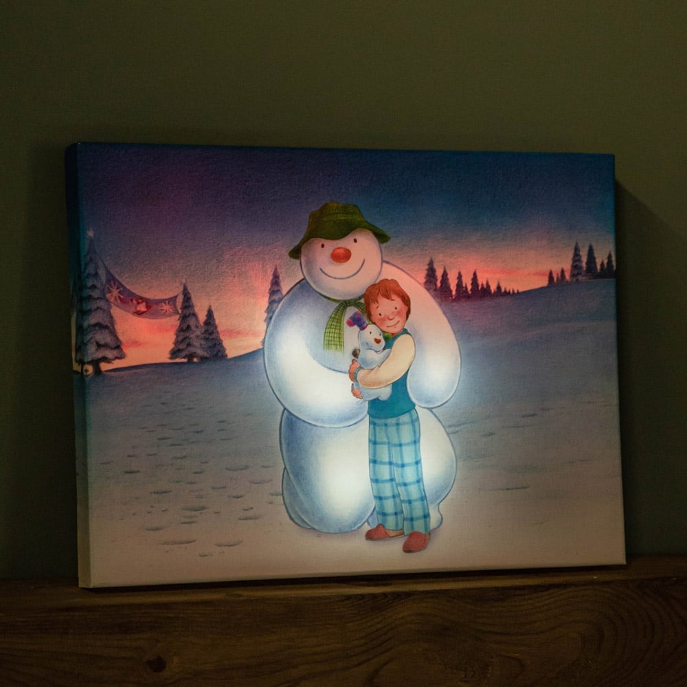 Samuel Alexander Snowman Snowdog and Billy Canvas Colour Change Wall Art 30 x 40cm Image 2