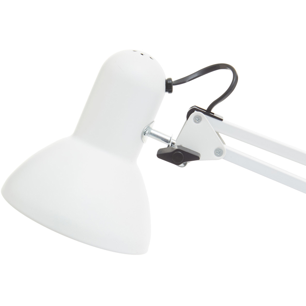 Premier Housewares Studio Matte White Metal Lamp Image 3