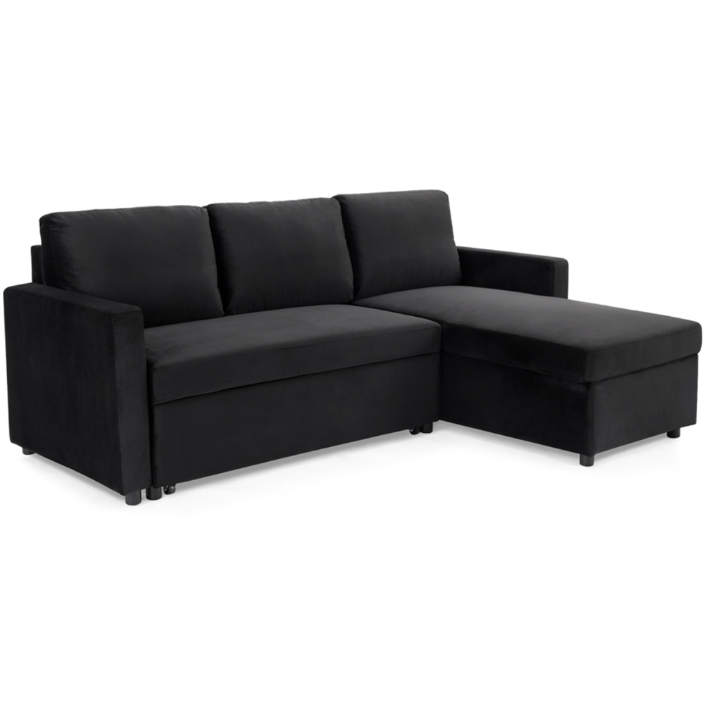 Home Detail Dorset Small Double Sleeper Black Velvet Pull Out Sofa Bed ...