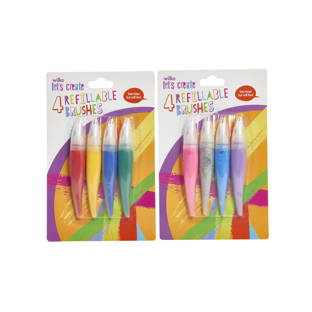 Wilko Smart Filled Paint Brushes 4 pack plastic /nylon/paint