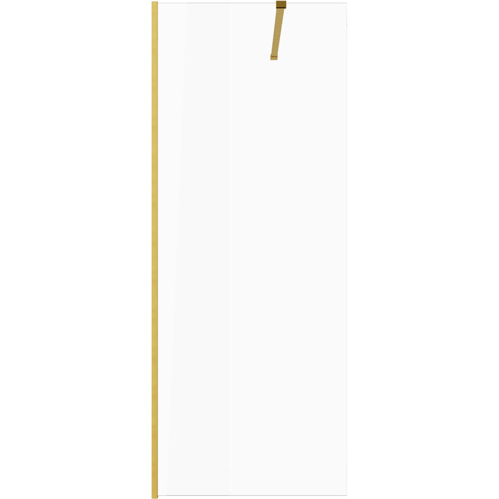Bathstore Nero Glass Wetroom Shower Panel with Brushed Brass Profile and Side Bar 900mm Image 4