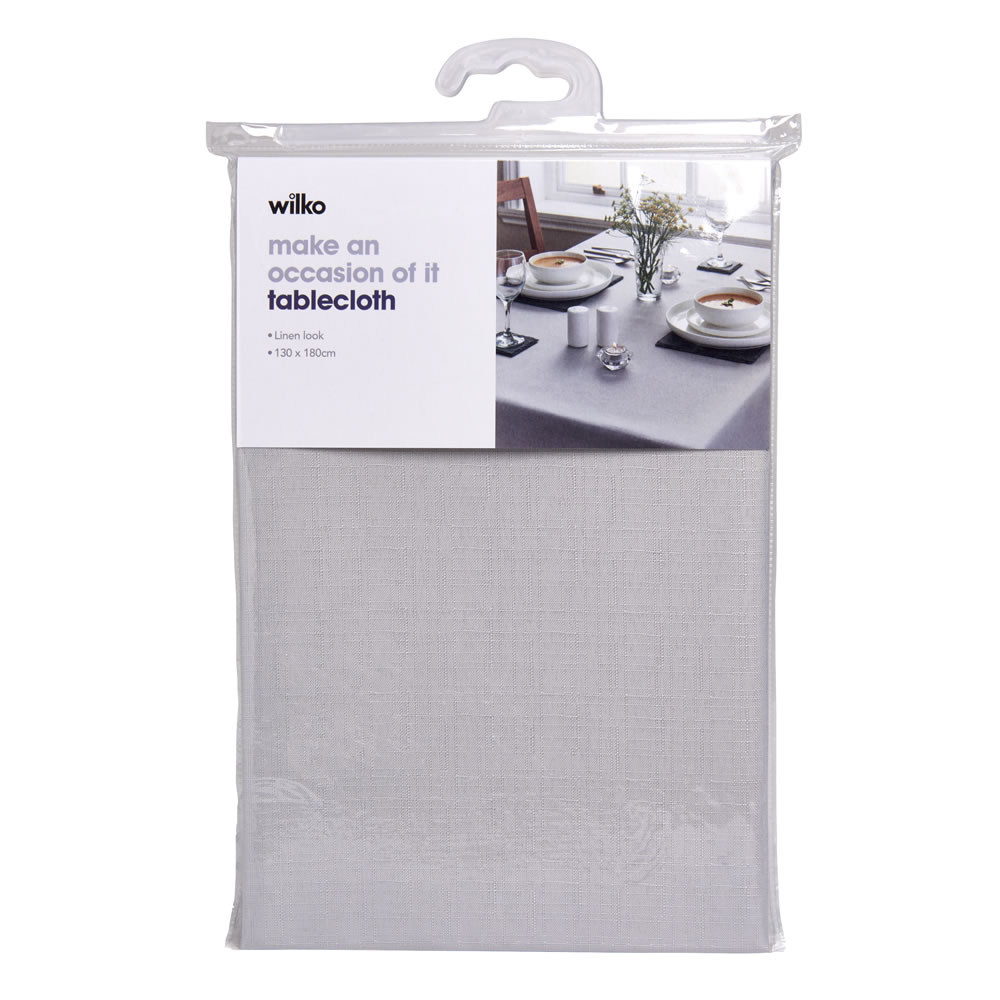 Wilko Linen Look Grey Tablecloth 130 x 180cm Image