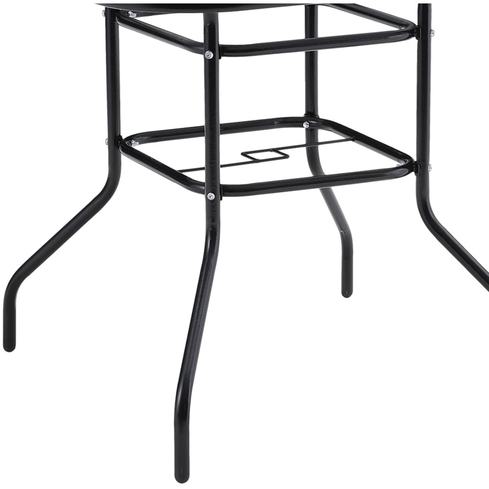 Living and Home Black Tempered Glass Square Marble Coffee Table Image 5