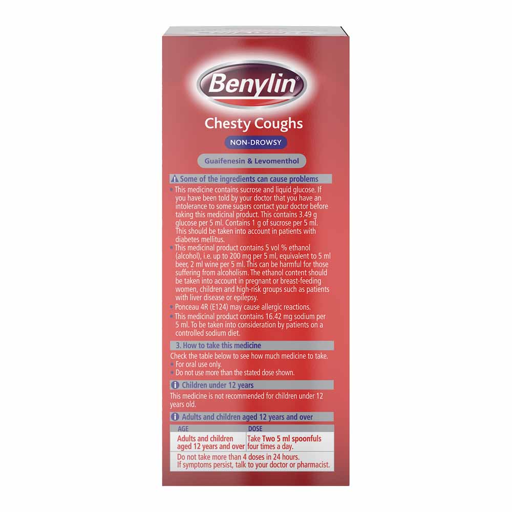 Benylin Chesty Cough Syrup 150ml Image 2