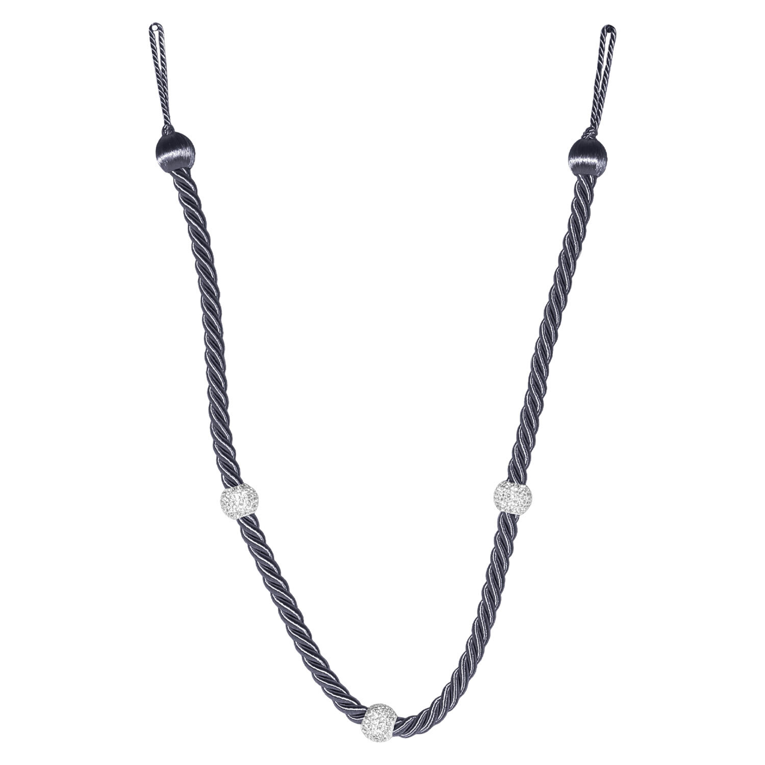 Camilla Rope Tie Backs - Charcoal Image