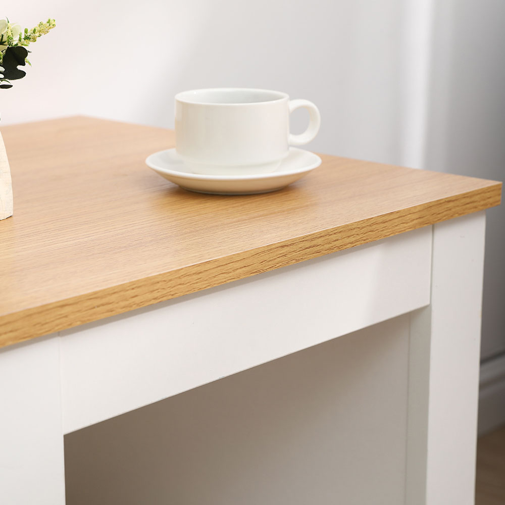 FurnitureHMD Single Shelf White and Oak Effect Wooden Side Table Image 5