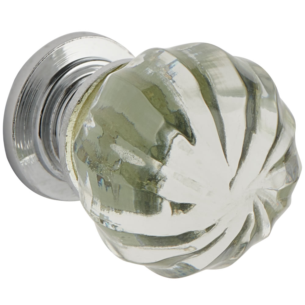 Wilko 30mm PumpkinStyle Glass Door Knob 2 pack Wilko