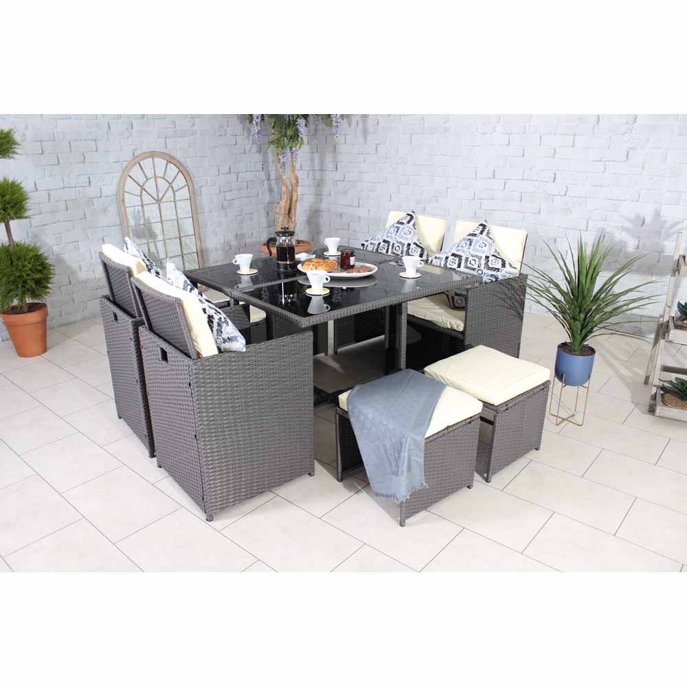 Royalcraft Cannes 8 Seater Cube Lounge Dining Set Grey Image 8