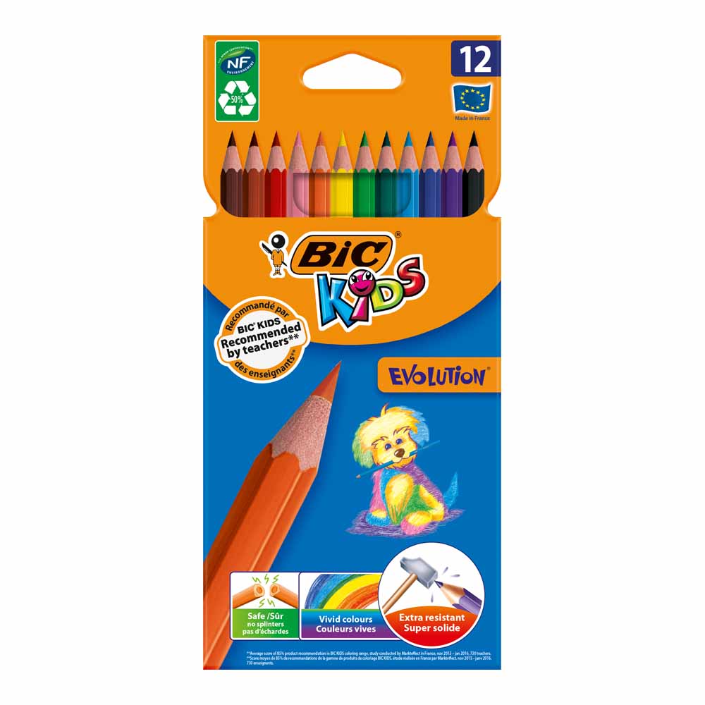 Bic Kids Evolution Colouring Pencils 12 pack Image 1