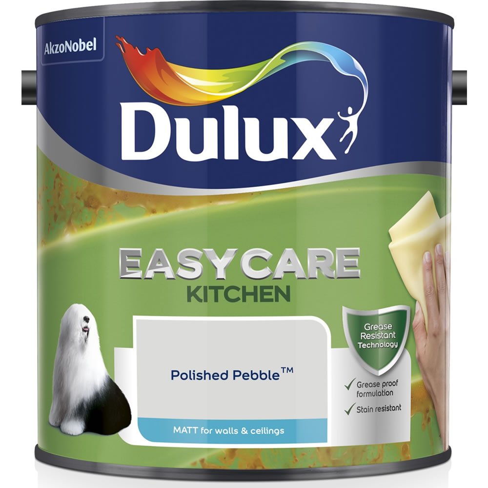 Dulux Easycare Kitchen Polished Pebble Matt Emulsion Paint 2.5L Image 2