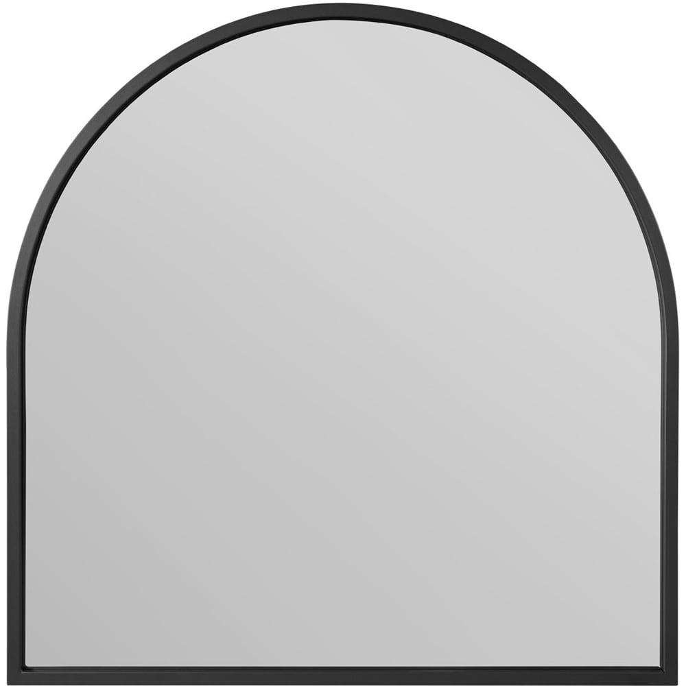 MirrorOutlet The Arcus Black Framed Arched Leaner and Wall Garden Mirror 100 x 100cm Image 1