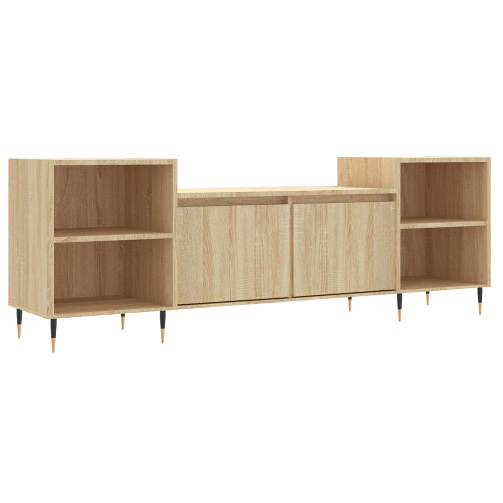vidaXL 2 Door 4 Open Shelf Sonoma Oak TV Cabinet Image 2