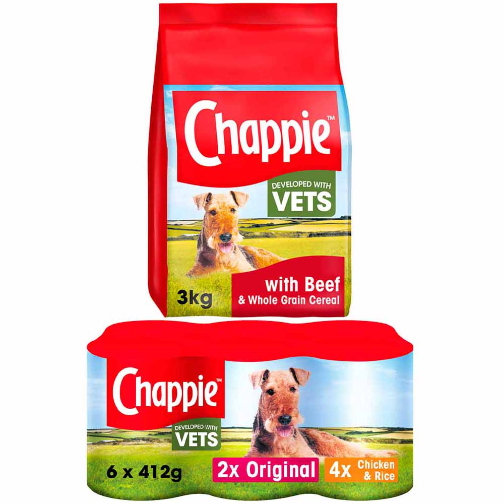 Chappie Tins and Dry Dog Food Bundle Wilko
