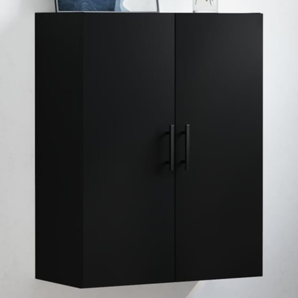 vidaXL 2 Door Black Wall Mounted Cabinet Image 1