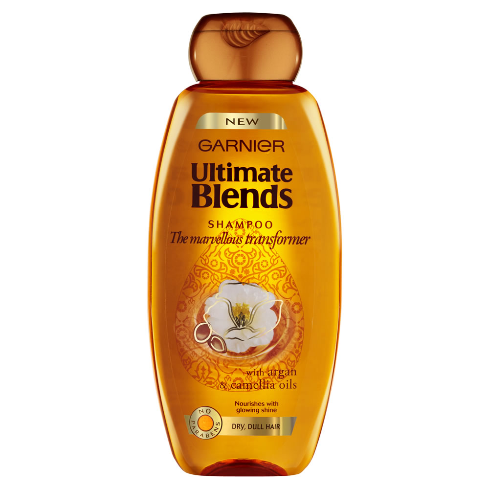 Garnier Ultimate Blends Argan Oil Shiny Hair Shampoo 360ml Image 1
