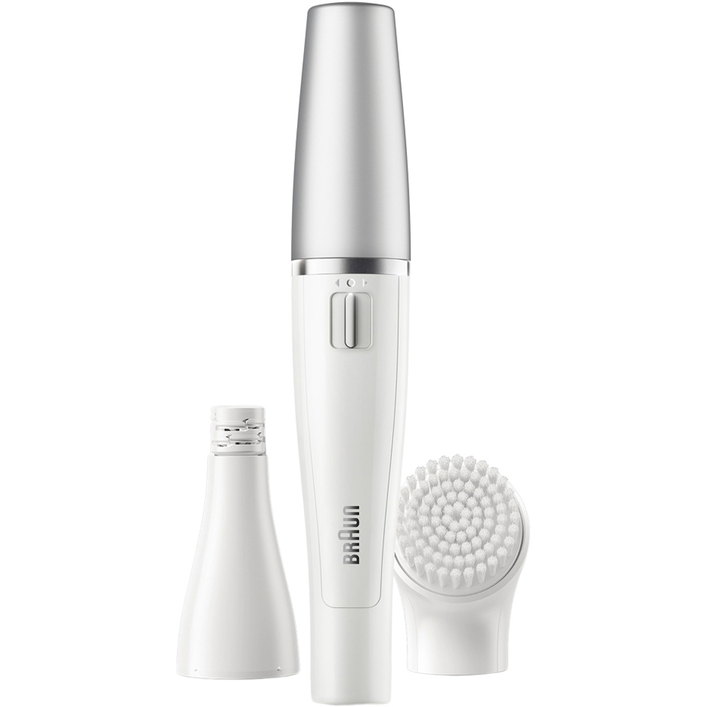Braun FaceSpa White Waterproof Facial Epilator with Cleaning Brush Image 2