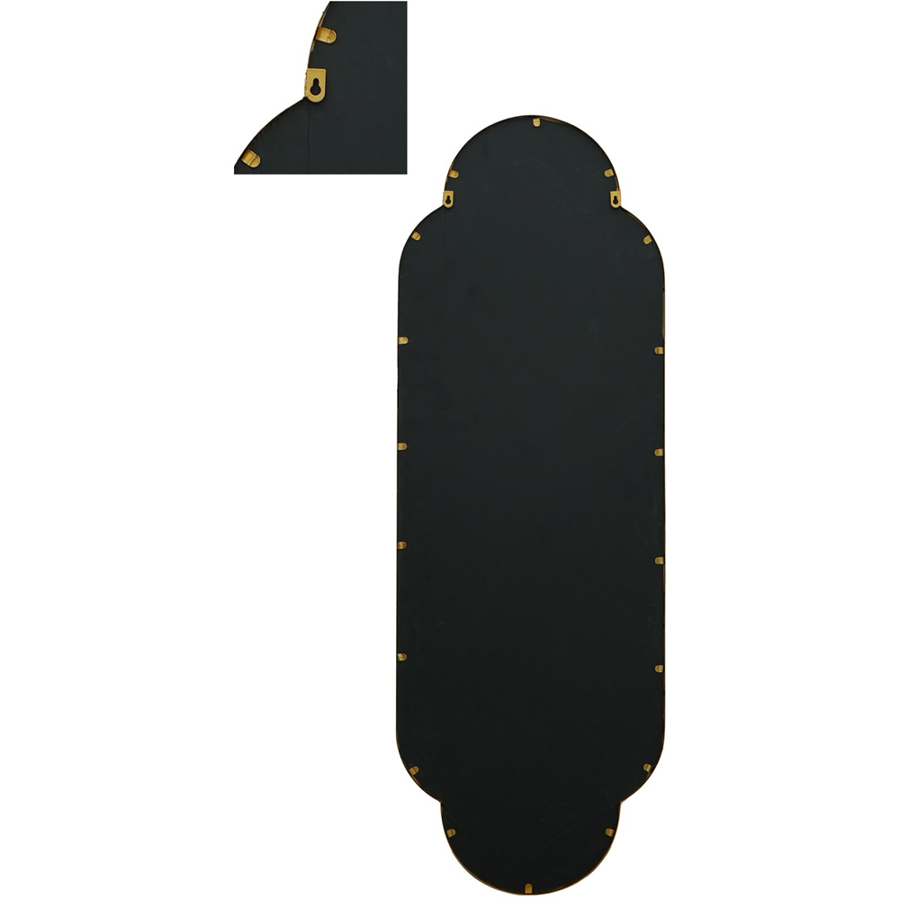 MirrorOutlet The Duplici Gold Metal Double Arched Oval Outdoor Garden Wall Mirror 150 x 52cm Image 4