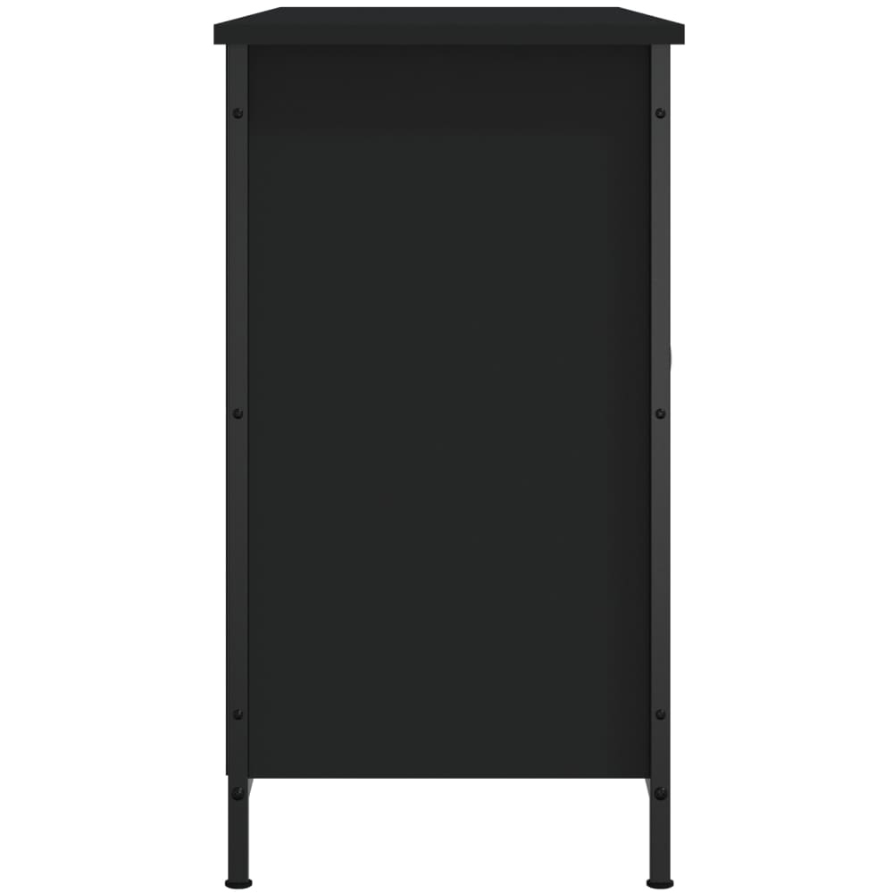 vidaXL 2 Door 2 Shelf Black TV Cabinet Image 5
