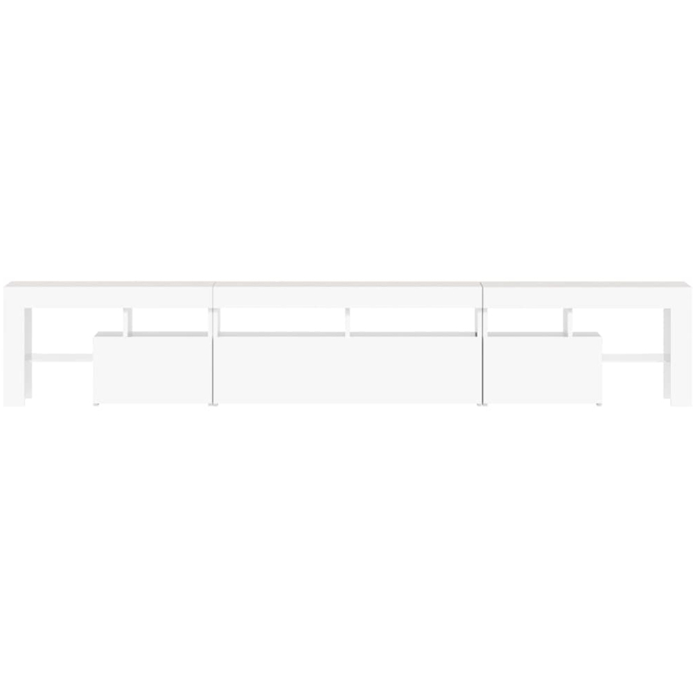vidaXL 3 Door 6 Shelf White TV Cabinet with LED Lights Image 7