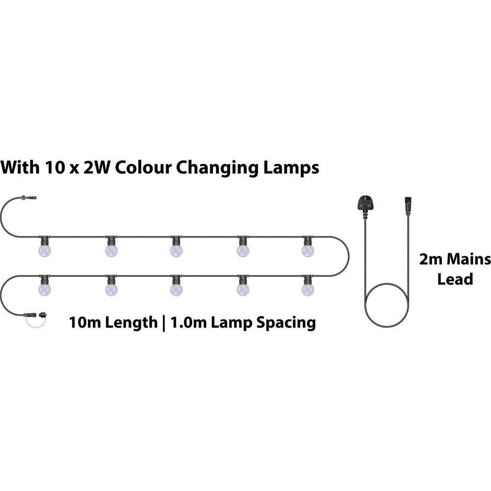 Eagle Connect Festoon 10 RGB Lamps LED String Light 10m Image 4