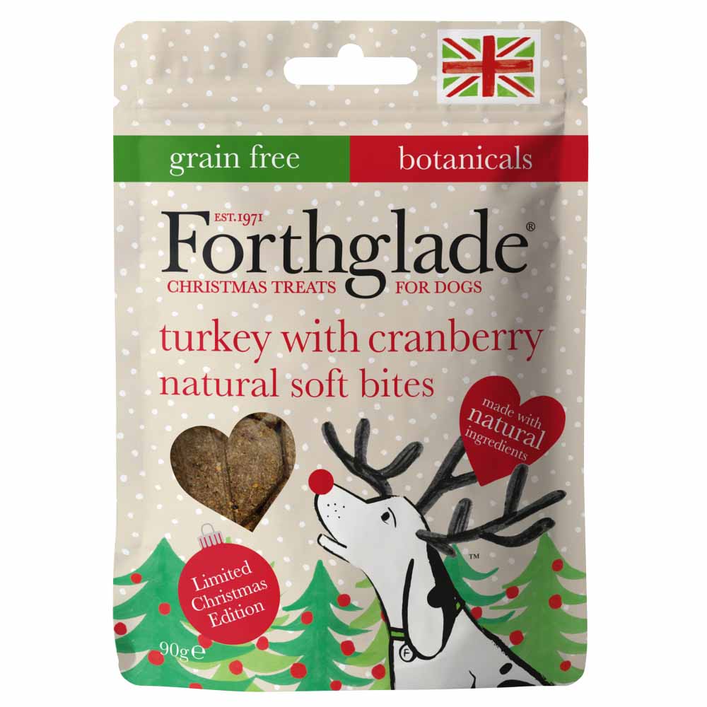 Forthglade Grain Free Natural Soft Bites Christmas Turkey with Cranberry 90g Image