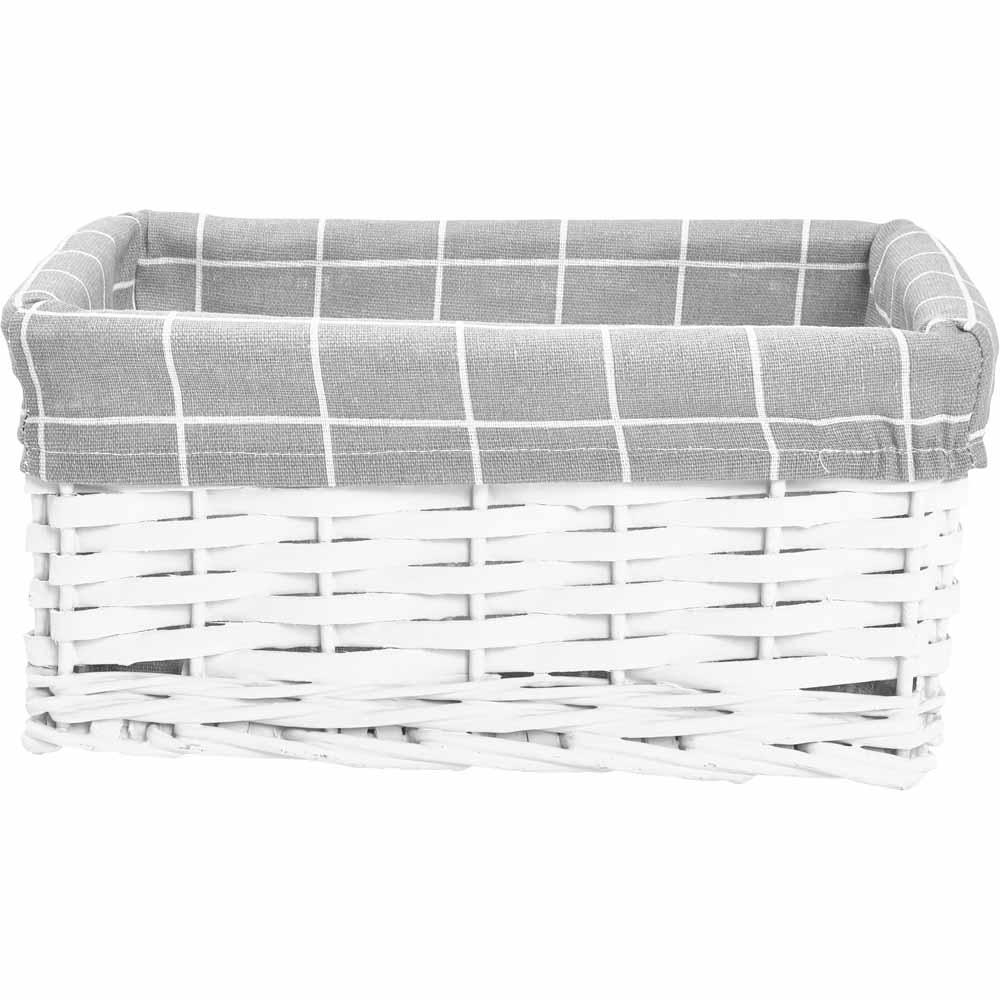 Wilko White Wicker Basket Small Wilko