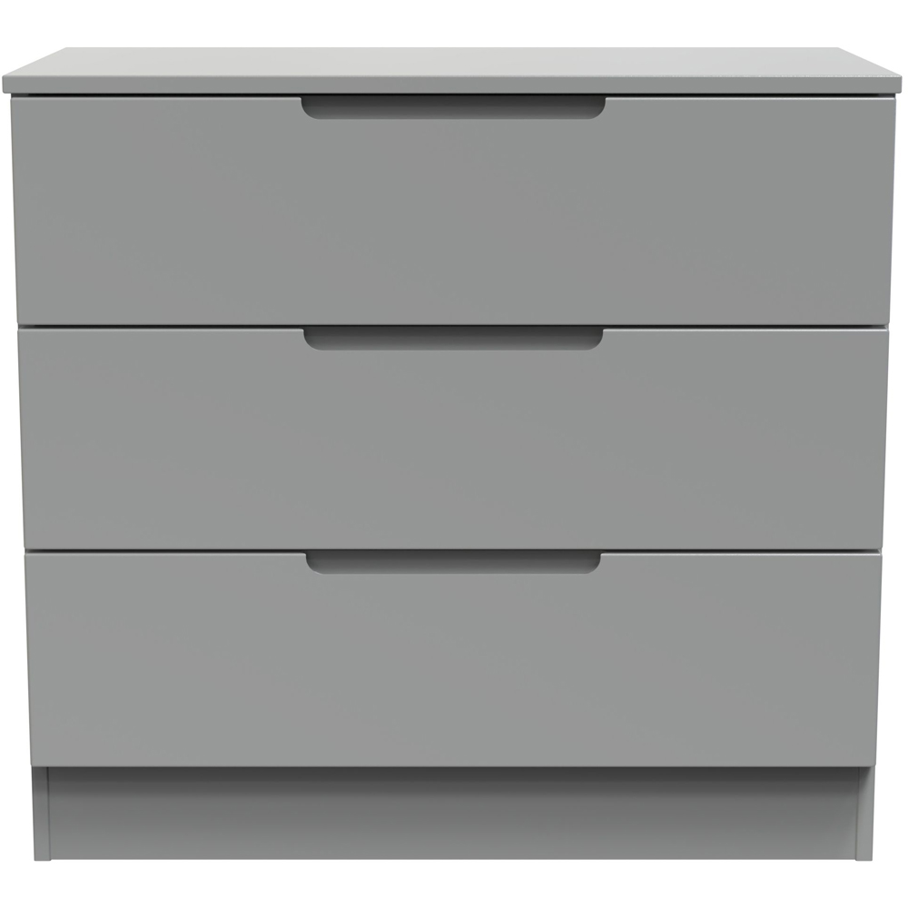Crowndale Milan 3 Drawer Dusk Grey Chest of Drawers Ready Assembled Image 2