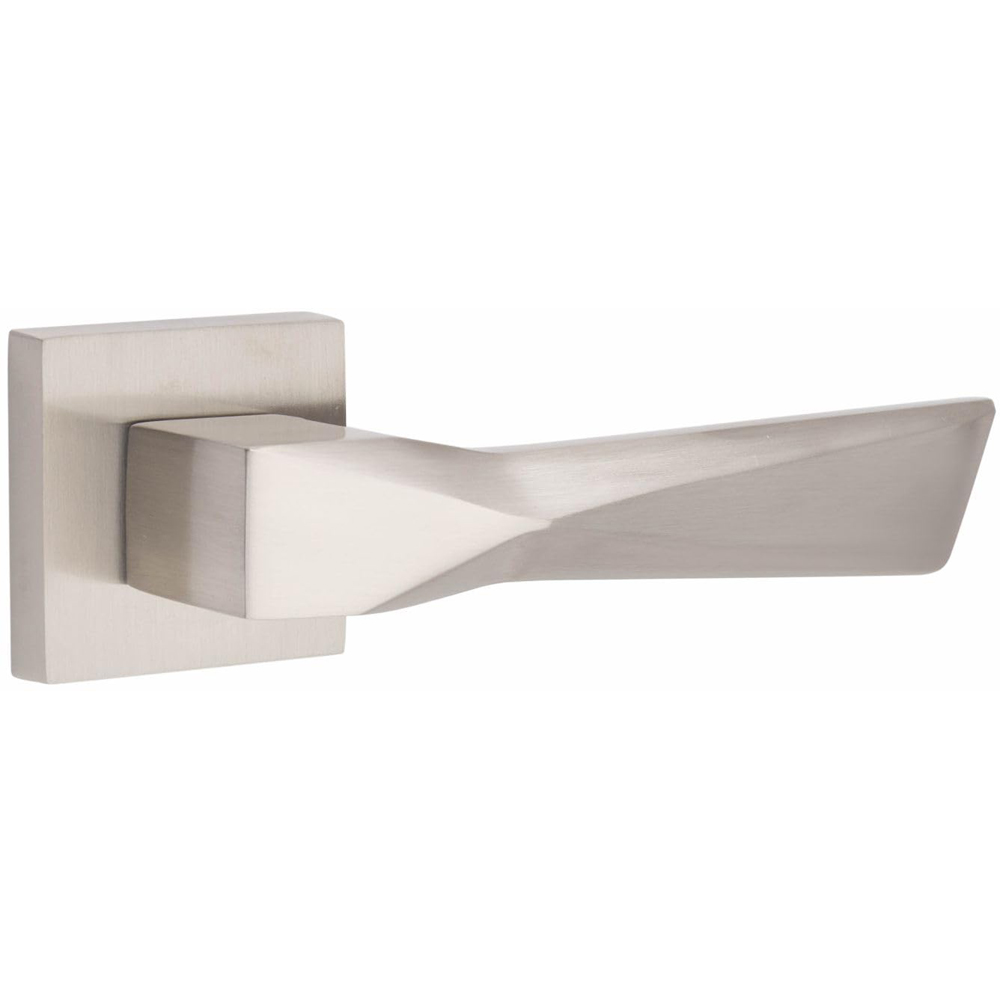 Golden Grace Satin Nickel Aura Bathroom Door Handle Set Image 3