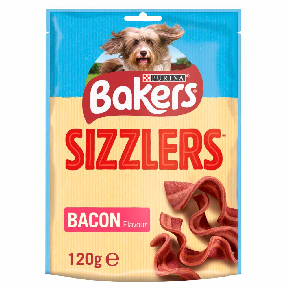 Bakers Bacon Flavour Sizzlers Dog Treats 120g Image 1