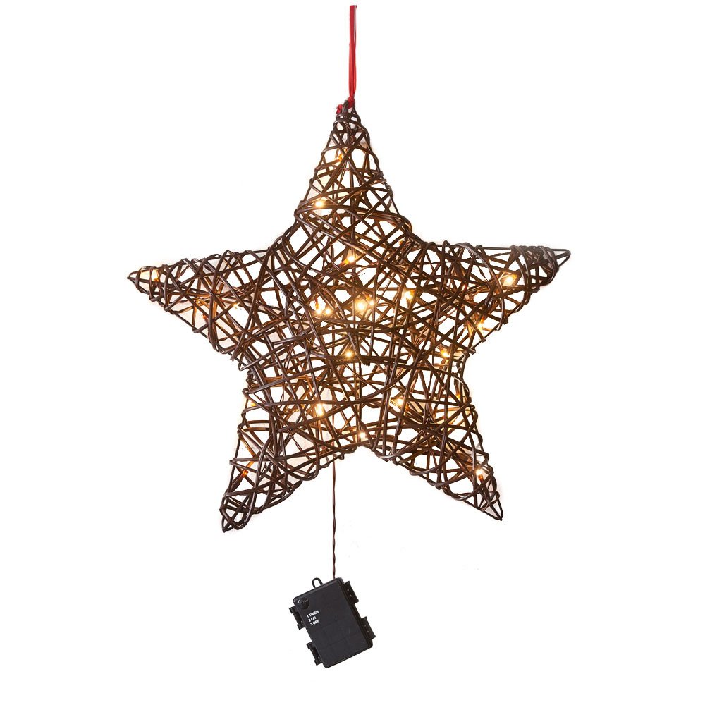Wilko Battery Operated Rattan Effect Star Image 2
