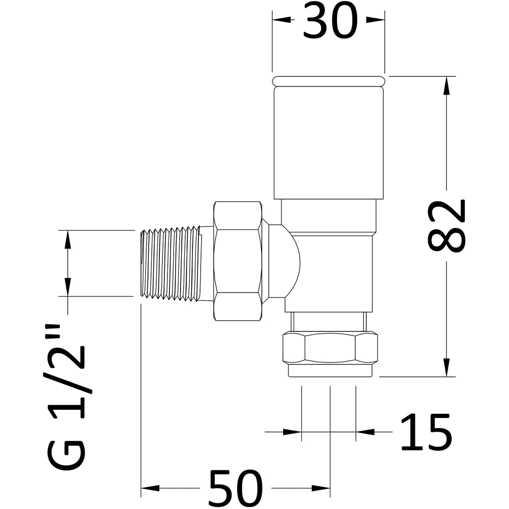 nuie Chrome Angled Radiator Valve 65mm 2 Pack Image 2