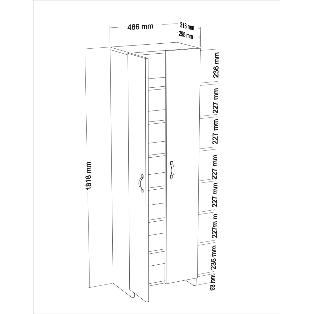 Decorotika Atlantis 2 Door White Cabinet Image 8
